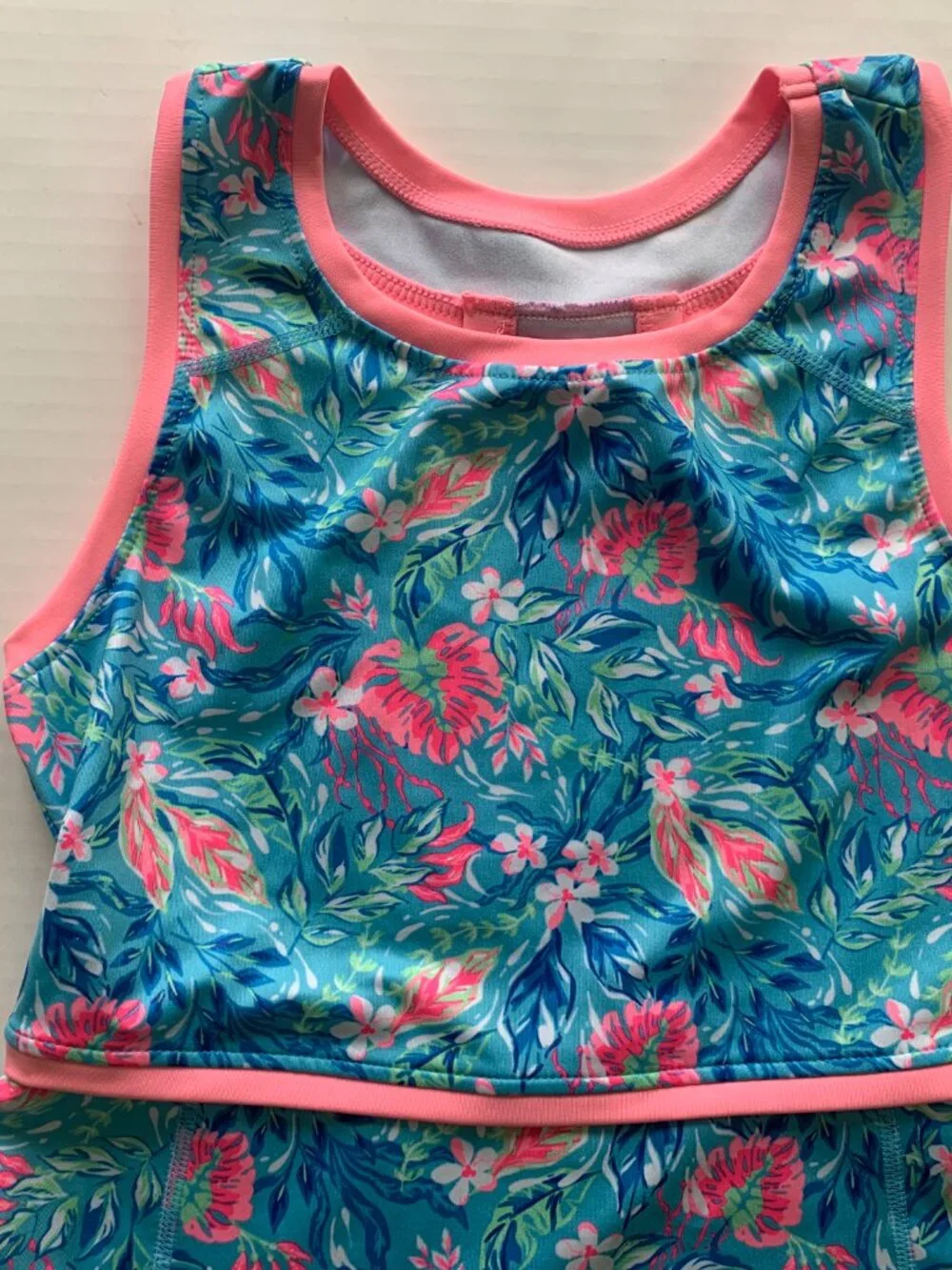 Tommy Bahama Girls L 10-12 Active Dress + Unicorn Tee Tropical Floral Beach Lot